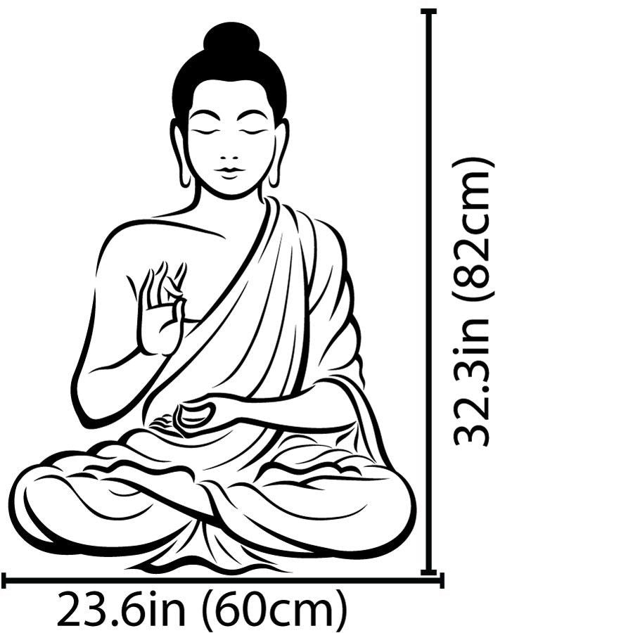 Indian Meditating Buddha Statue Yoga God Om Wall Decal Art Decor Sticker Vinyl Mural Wall Stickers 9dd0eec2 f3dd 41ee afc6 004acd26be11